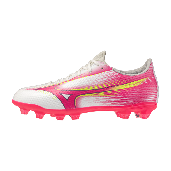 Mizuno Alpha III Select Firm Ground Junior - White / Fuchsia Purple