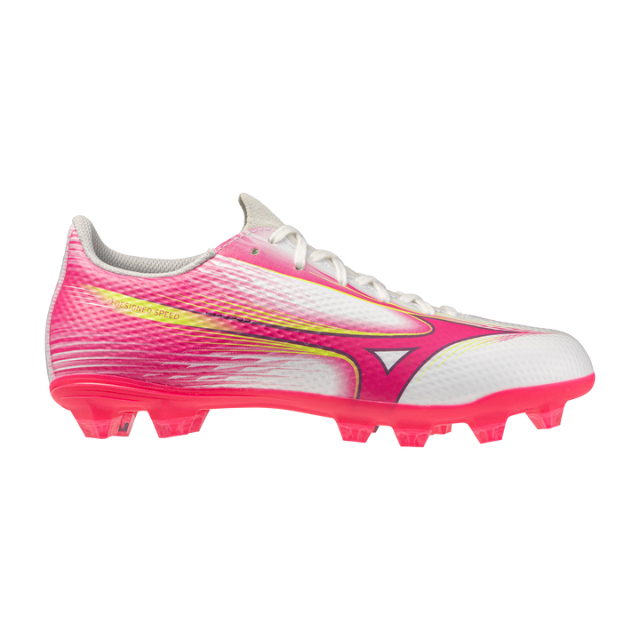 Mizuno Alpha III Select Firm Ground Junior - White / Fuchsia Purple
