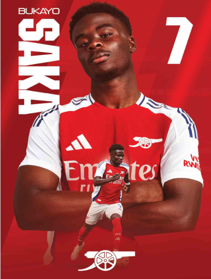 Saka Arsenal Canvas Poster 42X30cm