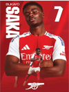Saka Arsenal Canvas Poster 70 x 50cm