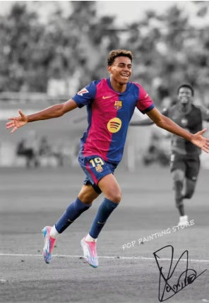 Lamine Yamal Barcelona Canvas Poster 45X30cm