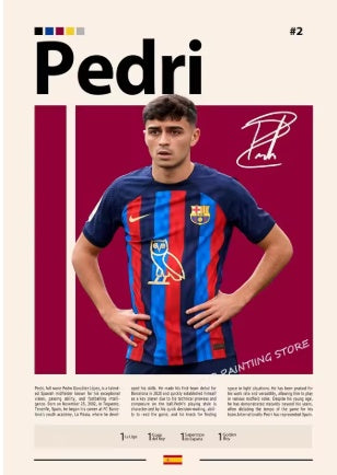 Pedri Barcelona Canvas Poster 45X30cm
