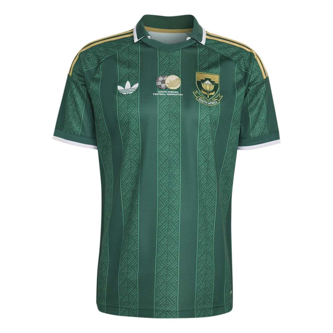 Green sports jersey with Adidas logo on a white background