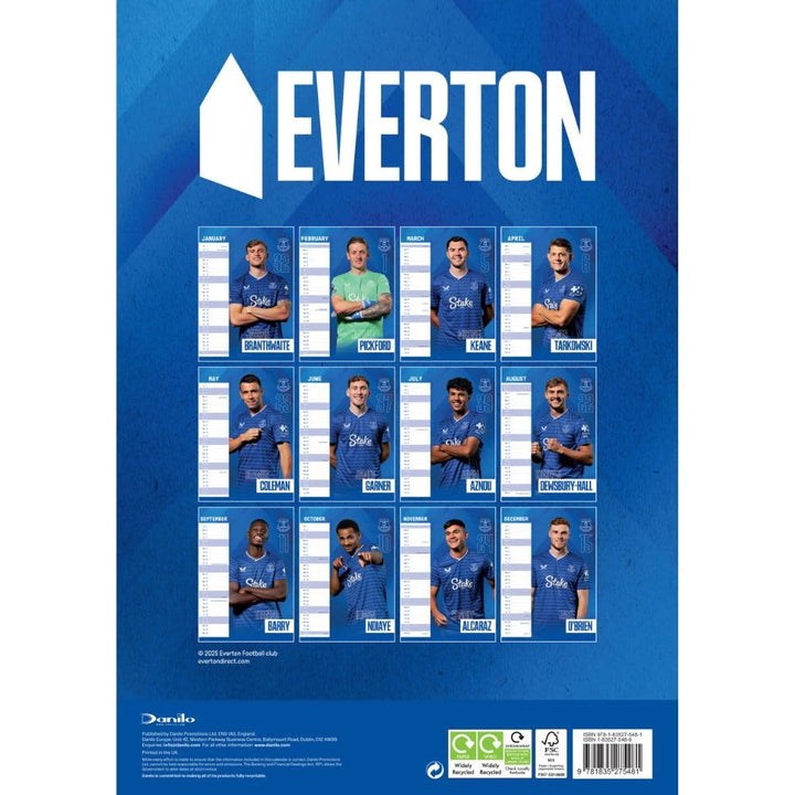Everton FC A3 Calendar 2026