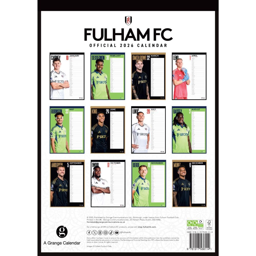 Fulham FC AC Calendar 2026