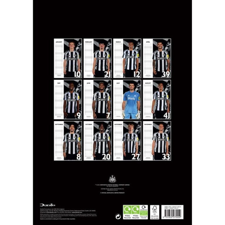 Newcastle United FC A3 Calendar 2026