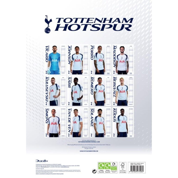 Tottenham Hotspur FC A3 Calendar 2026