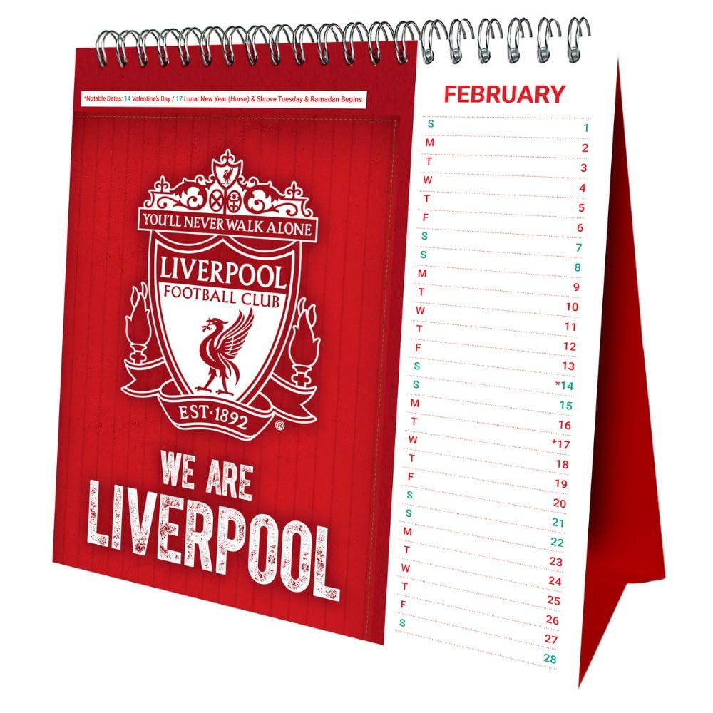 Liverpool 2026 Desktop Calendar