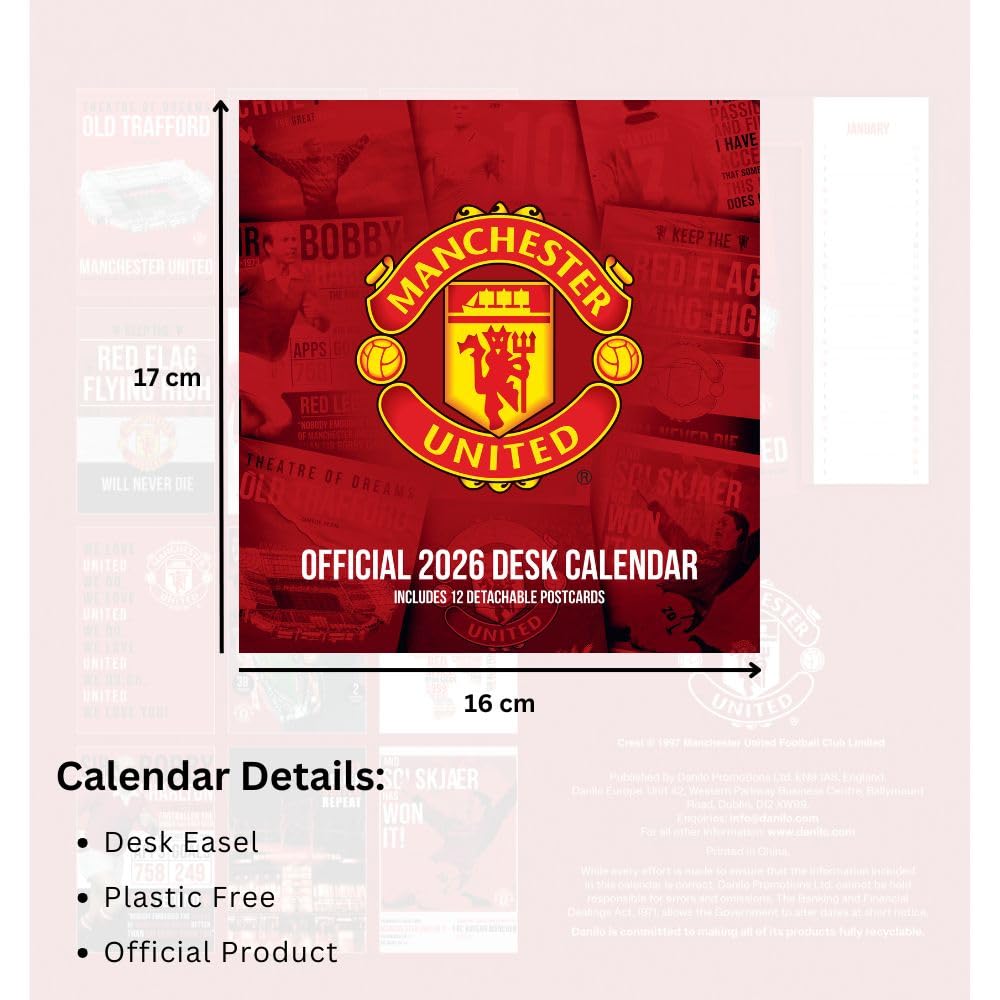 Manchester United 2026 Desktop Calendar