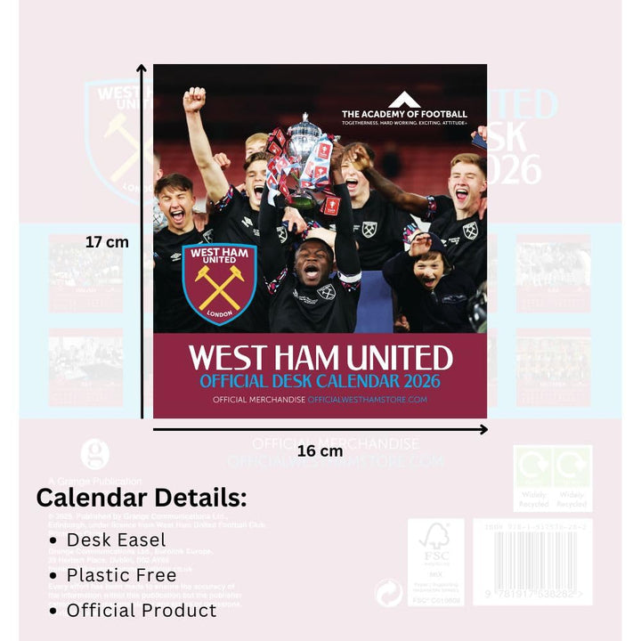 West Ham United 2026 Desktop Calendar
