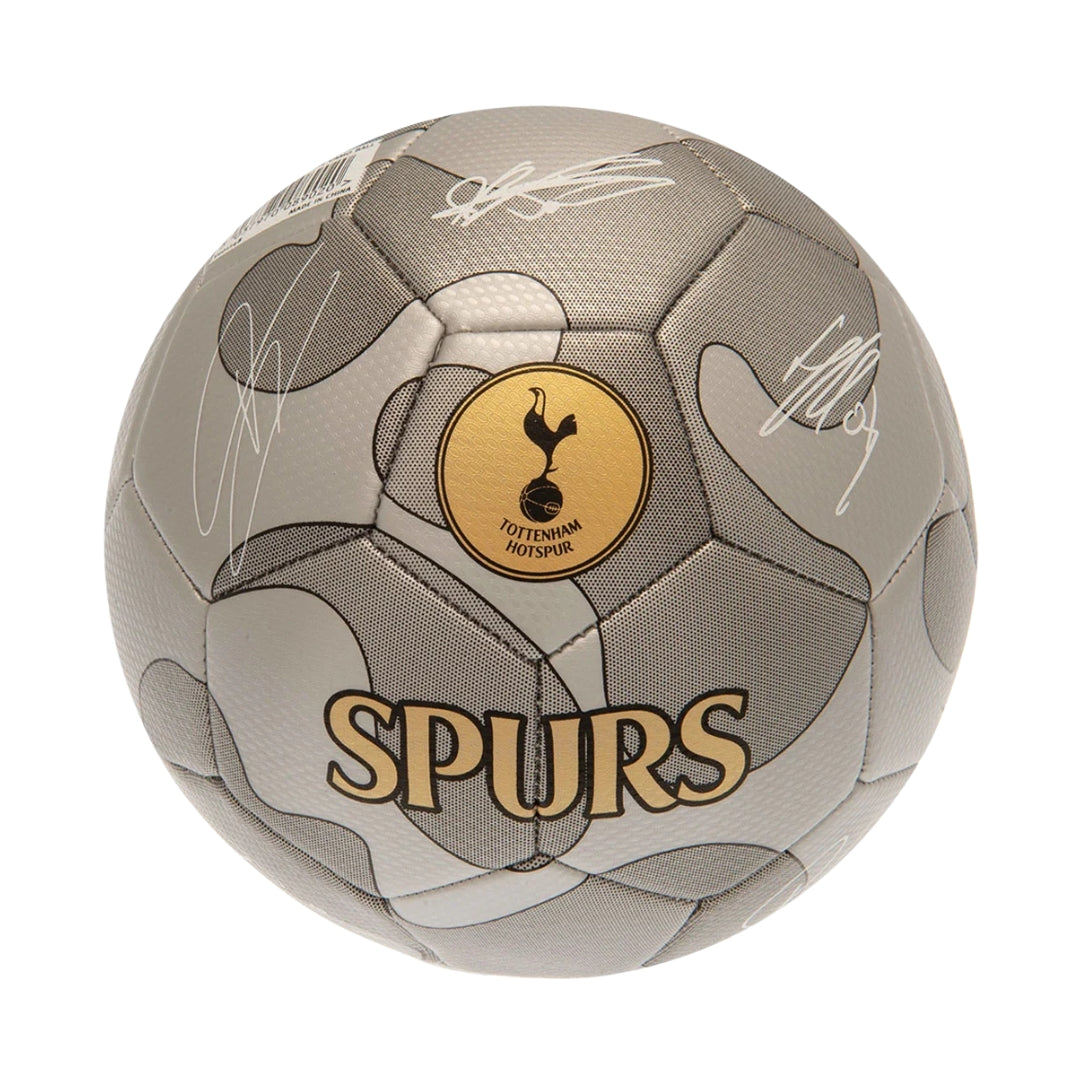 Gray soccer ball with 'SPURS' and a logo on a white background