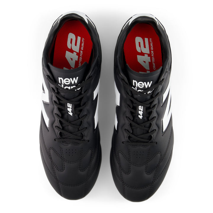 442 Pro Firm Ground Football Boot -  D Width - Black / White