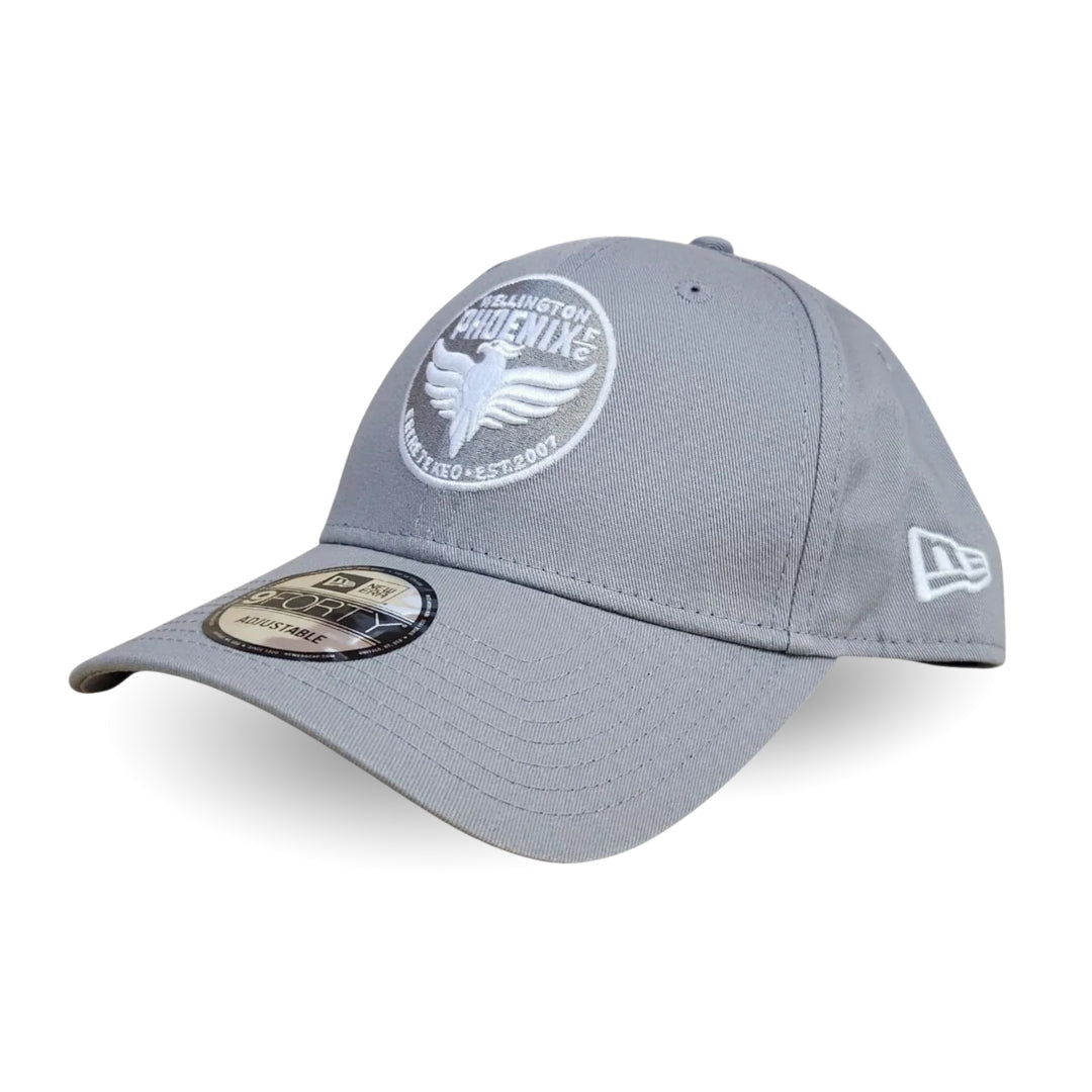 Gray cap with a logo on a white background