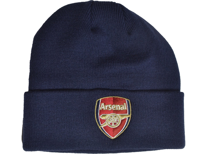 Arsenal Crest Turn Up Knitted Hat - Navy