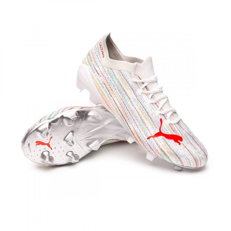 Puma Ultra 1.2 MxSG Boots - WHITE/RED BLAST/SILVER