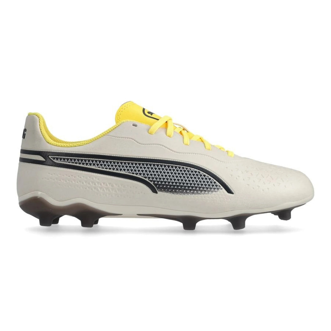Puma King Match FG/AG Junior APLINE SNOW/ASPHALT/YELLOW – Soccer