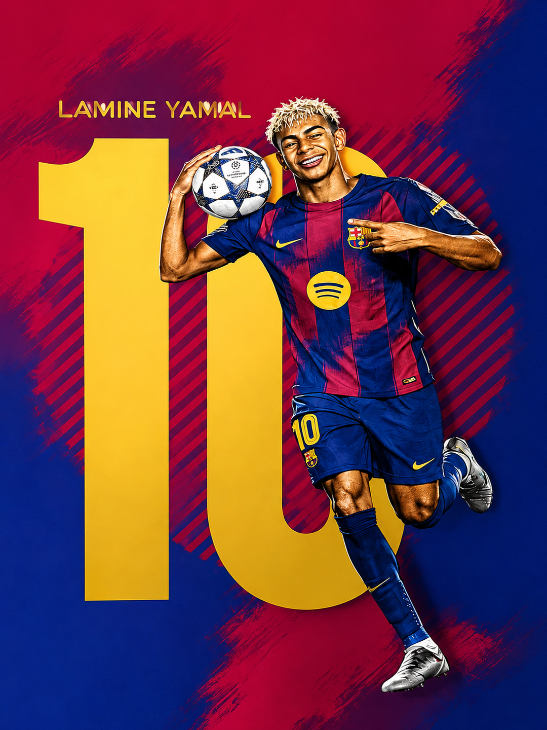 Yamal Barcelona 10 Canvas Poster 40X30cm