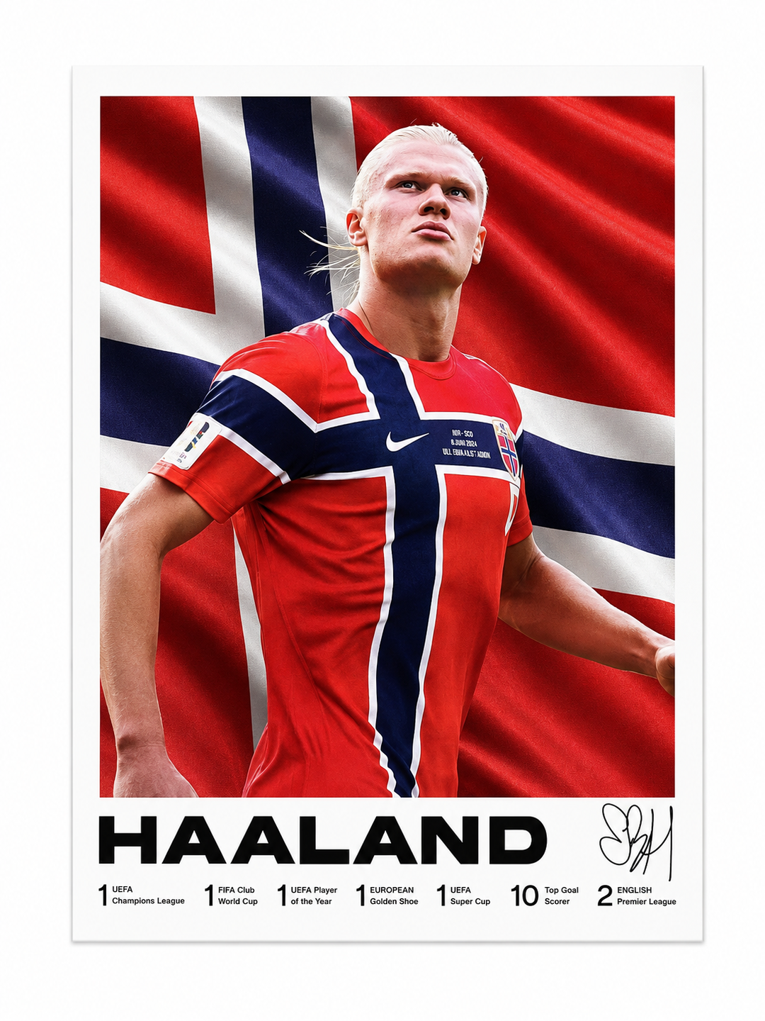 Haaland Norway Canvas Poster 42X30cm