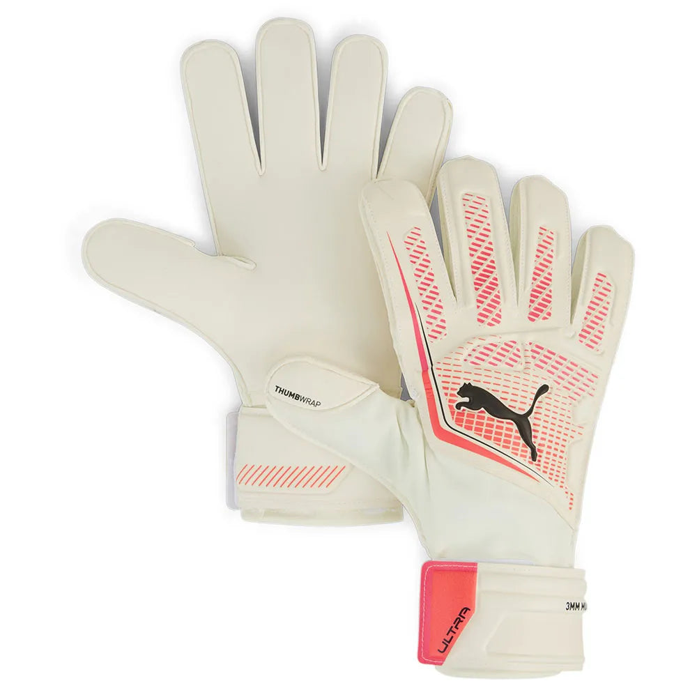 Puma Ultra Match RC Goal Keeper Gloves - White/Glowing Red